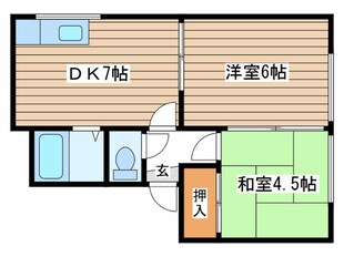 マンション三宅Ｂ棟の物件間取画像